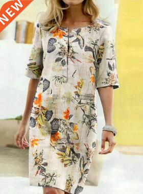 2022 Summer Floral Printed Bohemian Sundress ZANZEA Vintage