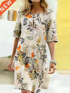 2022 Summer Floral Printed Bohemian Sundress ZANZEA Vintage