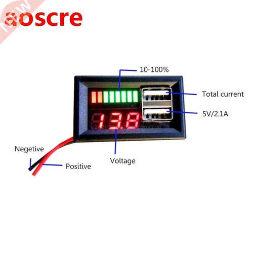 Red/Blue LED Digital Display Voltmeter Mini Voltage Meter Ba