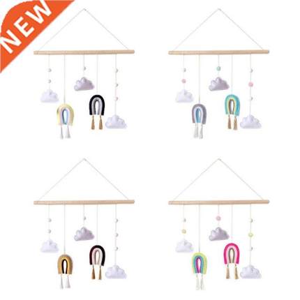 Wooden Wall Hanging Decor Cloud Rainbow Felt Wall Art Orname