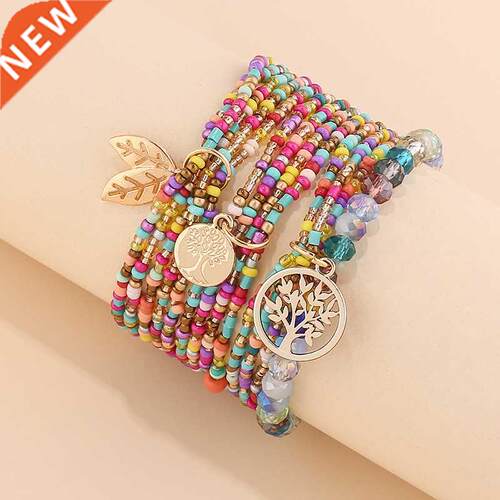 Life ree Bracelets Women Bohemian Jewelry Multilayer Chm B