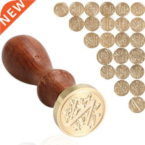 Retro Wax Seal Stamp 26 Letter A - Z Alphabet Letter Wood