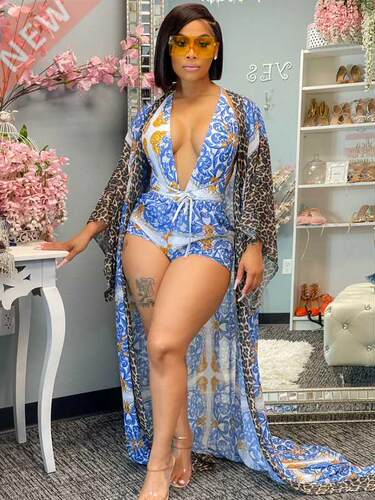2021 Best Quality Famous Brand  pcs Women Set Leopard X-lon