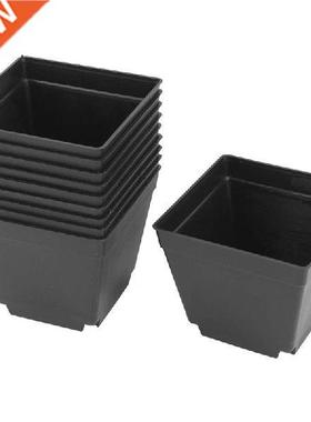 New 0 Pack 4Inch Black Square Plastic Plant Pots,Seedling