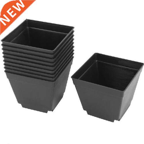 New 0 Pack 4Inch Black Square Plastic Plant Pots,Seedling