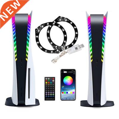 For PS5 Game Console RGB LED Ring Strip Lights with Remote C