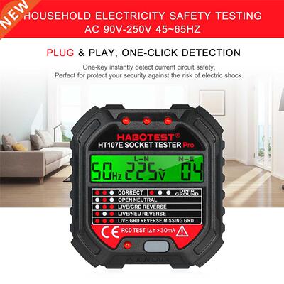HAOTEST GFCI Socket Tester 90-250V Outlet Tester Automatic