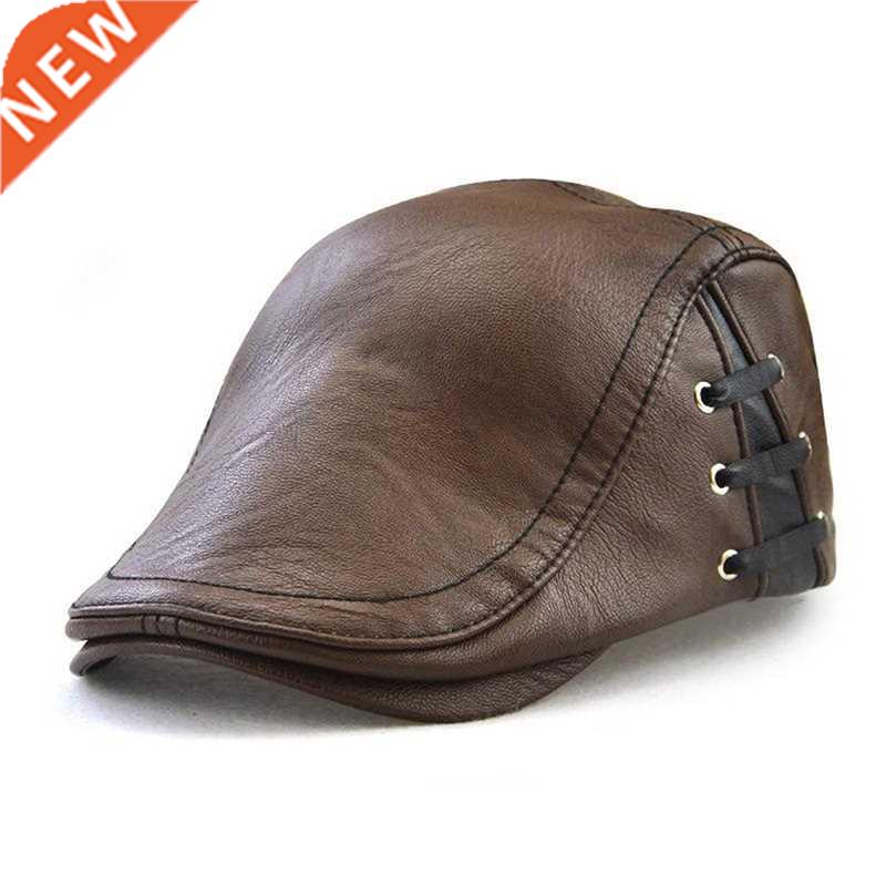 New ndy Leather Men's Duck Cap Personalized Piercing Straps