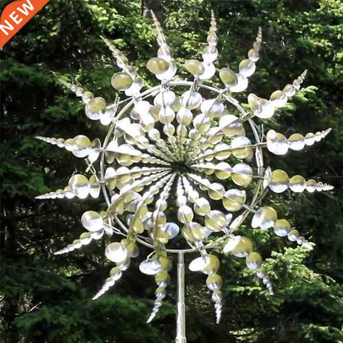 Metal Wind Spinner Outdoor 3D Magical Windmill with