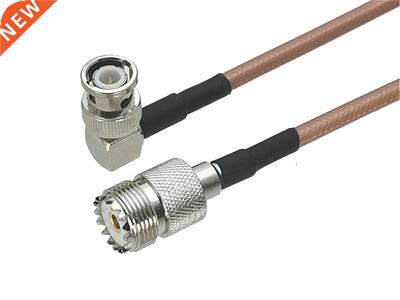 RG142 UHF SO239 Female Jack to BNC Male Plug Right angle Con