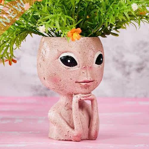 Resin Succulent Flower Pot Imitation Character Plant Flower