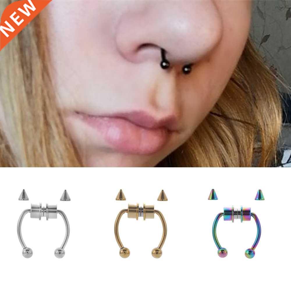1 Pcs Fake Nose Ring Hoop Nose Septum Rings Goth Magnet Nos