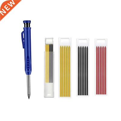 Solid Carpenter Pencil With 6Pcs Refill Leads Woodworking Ma