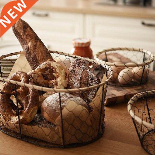 Iron Wire Weaved orage Basket Egg Basket Kitchen