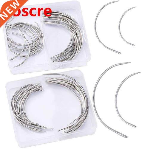 80Pcs Curved Plastic Needle Case With 4Sizes Hooked Needle F