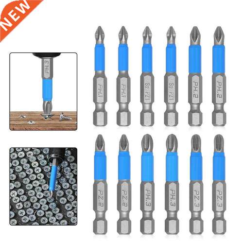 6/12Pcs Screwdriver Bits Set 50mm PH2 Anti-slip with Magneti