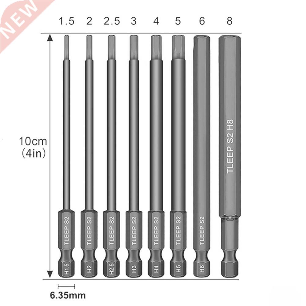 8pcs Hex Head Allen Wrench Drill Bits Set 100mm SAE Metric A