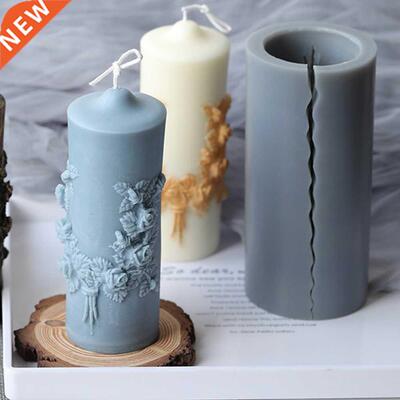 3D Candle Mold Carved Cylindrical Candle Mold Scented For