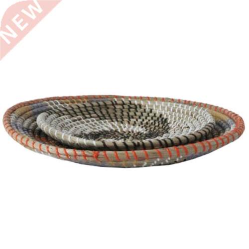 2pcs Boho Woven Wall Basket Decor Handmade Seagrass Hanging