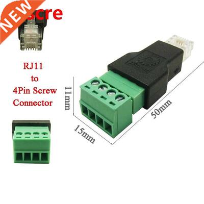 1Pc RJ11 to Screw Terminal Adaptor RJ11 Male to 4 Pin conne