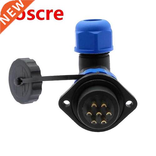 SP20 waterproof IP68 connector 2 hole flange socket angle co