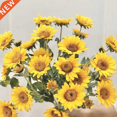 1Pc 50cm 9 Head Artificial Sunflower Bonsai Realistic Silk