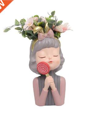 Girl Plant Pot | Face Flower Pot Head Planter | Resin