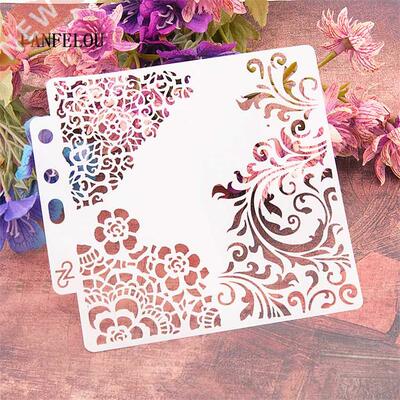 Flower vines scrapbook stencils spray plastic mold shield DI