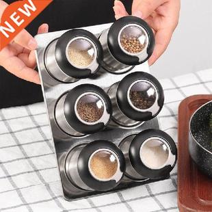 Magnetic Spice Jar Set Stainless Steel Salt Pepper Shaker