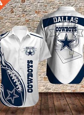 FashionPrint Dallas fashion Blue flame rugby print 3D hawai