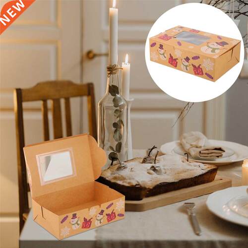 5Pcs Christmas Snowman Bakery Boxes Paper Cookie Gift Boxes