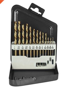 13pcs Left Handed Drill Bit Set M2 HSS with Titanium