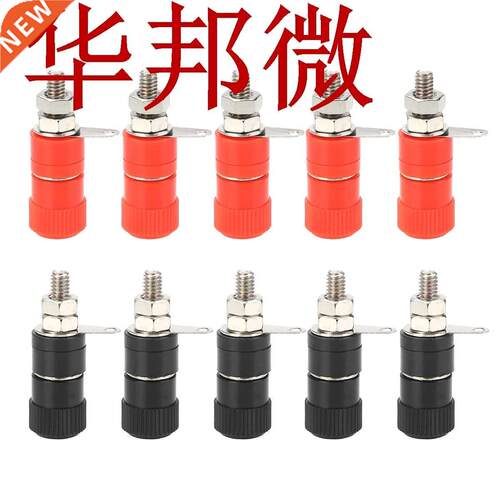 10pcs Black Red 4mm Banana Socket Nickel Plated Binding Post