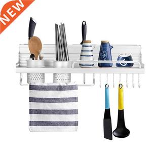 Wall Mounted Pot Pan Rack Multifunctional Kitchen Bookshelf