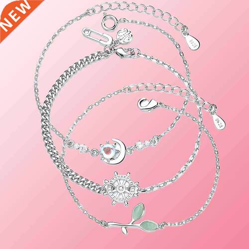 2022 New Silver Color Moments Sparkling Crown O Snake Chain