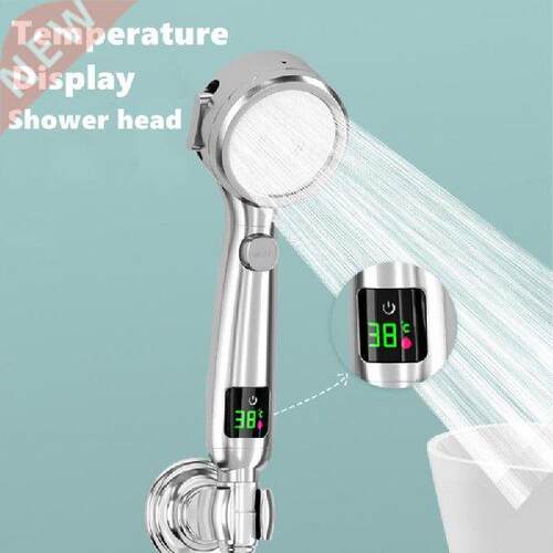 Automatic LED Light Shower Head Digital Temperature Display