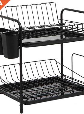 Dish Rack Set 2-Tier Kitchen Organizer Tools Plate Spoon