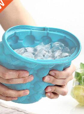Silicone Ice Cube Bucket Tray With Lid Portable Ice Cube