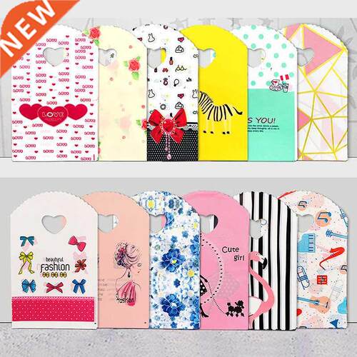 50pcs/lot Various Patterns Jewelry Plastic Bag Heart-Shaped