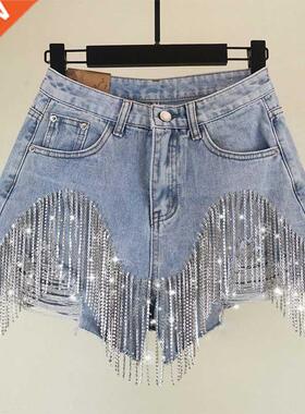 Denim Shorts Women Clothing Fashion 2022 Summer Ripped Jeans