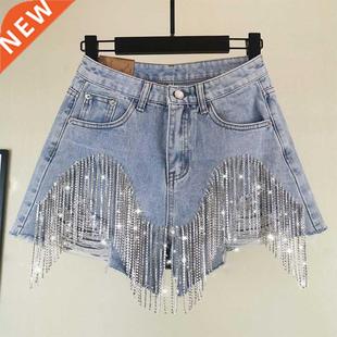 Denim Shorts Women Clothing Fashion 2022 Summer Ripped Jeans