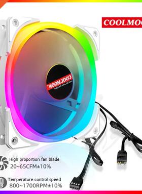 COOLMOON 4Pin PWM 5V 3Pin ARGB Computer Heatsink Cooler Radi