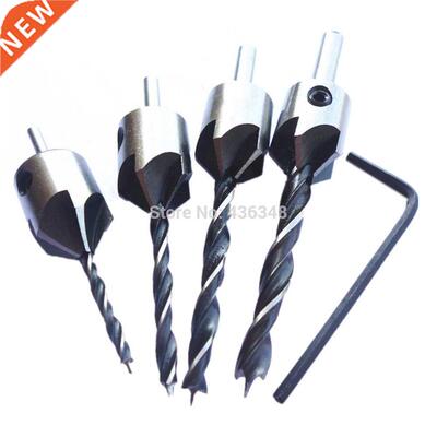 4pcs Hss 5 Flute Countersink Drill Bit Screw Chamfer 3mm 4mm