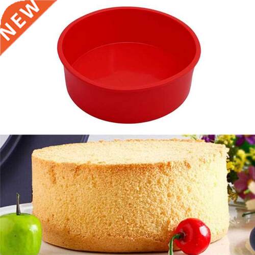 6'' Round Red Slcone Cake Mold Pan Muffn Pzza Pastry
