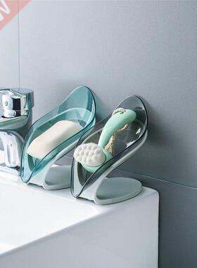 Portable Leaf Shape Soap Dish Case Holder Bathroom Soap Box