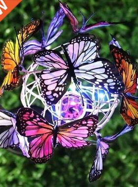 Solar Powered Lamp RGB Butterfly Garden Light Pathway
