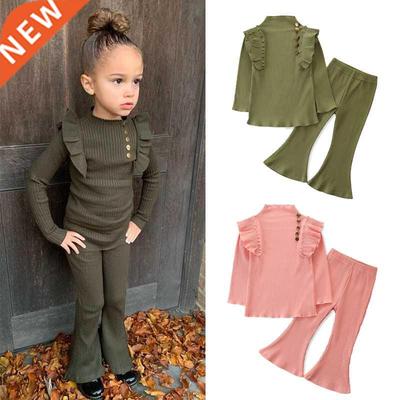FOCUSNORM 1-6Y Fashion Kids Girls Clothes Sets 2pcs Ruffles
