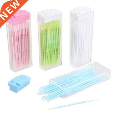 50 Pcs/Box Double-headed Oral Ce Brush Teeth Sticks Floss