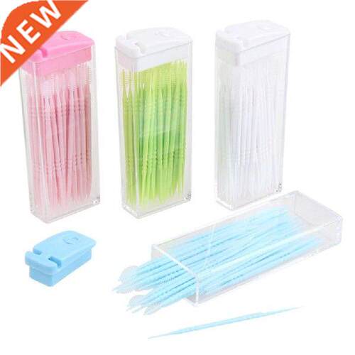 50 Pcs/Box Double-headed Oral Ce Brush Teeth Sticks Floss