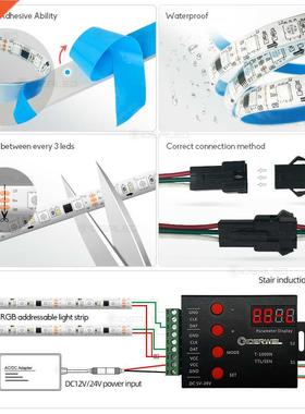 LED motion sensor light strip Stair streamline light under c